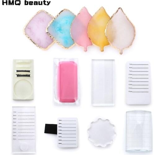 Collection Acrylic False Eyelashes Stand Pad Pallet Lashes Holder with Tick Mark Fake Lashes Extension Essential Tool