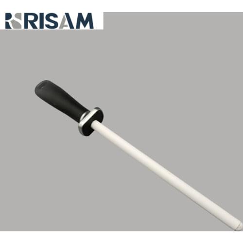 RISAM Kitchen tool sharpening stick white High-performance ceramic material 6 "8" 10 "12" hand-held sharpening rod
