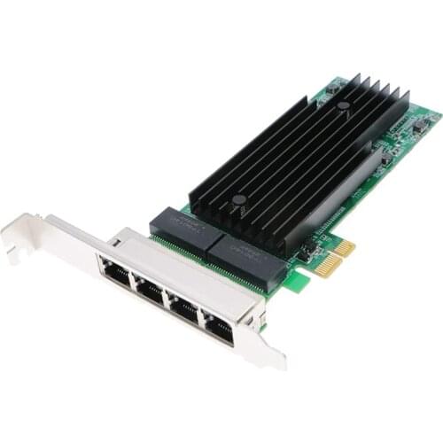 Gigabit Ethernet PCI-E Network Card,Quad RJ45 Copper Ports, 10/100/1000Mbps PCI Express Server Converged Network Adapter