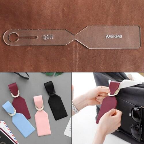 1Set DIY Acrylic Template New Delicate Aircraft License Luggage Tag Leather Craft Pattern DIY Stencil Sewing Pattern 6cm*18cm