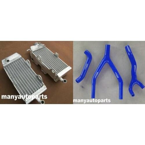 High-per Silicone Radiator blue Hose+ Alloy radiator for Yamaha YZ125 YZ 125 1984 1985 84 85