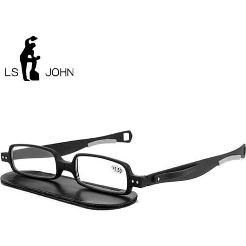 LS JOHN TR90 Folding Reading Glasses Men Women Top Quality Foldable Square Presbyopic Eyeglassses +1.0+1.5+2.0+2.5+3.0+3.5+4.0