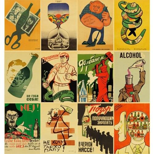 Stalin USSR CCCP Retro Poster Good Quality Printed Wall Retro Posters For Home Bar Cafe Room Wall sticker