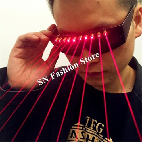 T4 Festival Red color Laser light glasses dj disco party bar wears nightclub catwalk ballroom dance costumes stage bar props