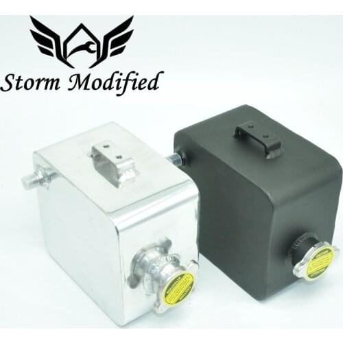 SuTong Universal 2.5 Litre Polished and Matte Black Aluminium Alloy Header Expansion Water Tank with Cap