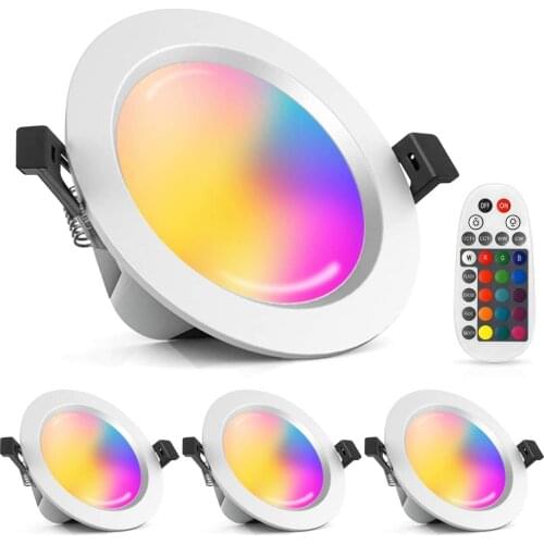 Dimmable Recessed LED Downlights 4x15W Bluetooth RGBW+CCT LED Lights AC 230V Ceiling Spot Kitchen Lamps Indoor Hotel Lighting