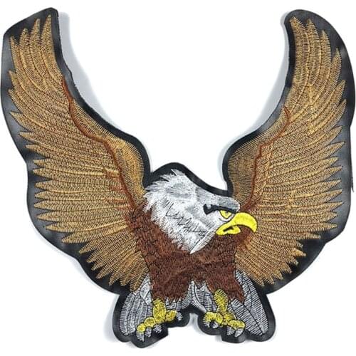 Embroidered Leather Biker Patches for Jeans Men Jacket Clothes Eagle Animal Punk Style Patch Stickers on Motorcycle Patches