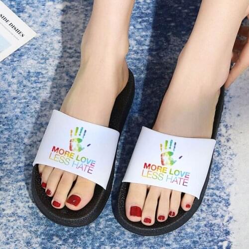 RainboLove wins Women Pattern Slippers Outdoor Flip Flops Summer Beach Fashion Open Toe Slippers Printed Womens Non-slip Slides