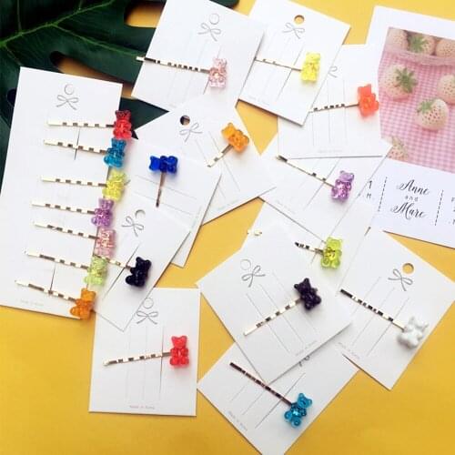 New Cute 7 Colors Judy Transparent Cartoon Bear Hairpins Women Girls Daily Children Barrette Jewelry Party Gift