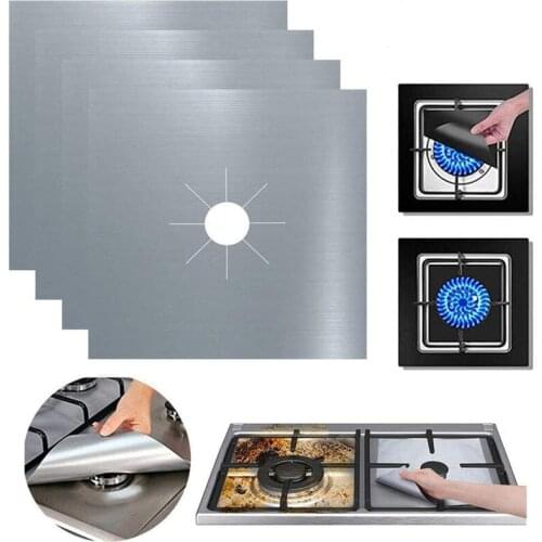 4 pcs/set Gas Stove Protector Cooker cover liner Clean Mat Pad Kitchen Gas Stove Stovetop Protector Kitchen Accessories