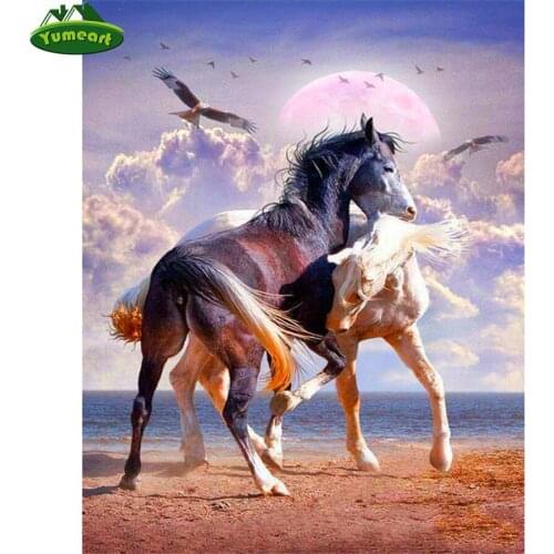 DIY Diamond Embroidery Couples Unicorn Seaside Eagle Diamond Painting Cross Stitch Full Drill Crystal Mosaic White horse Decor