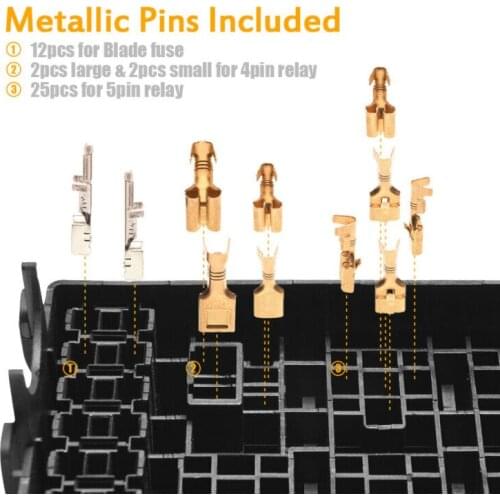 Car Fuse box Universal 12 Way Replacement Black Cover Set Holder Accessories Auto