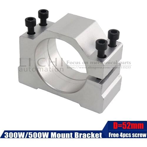 FREE Shipping 1pcs 52mm 300W/500W spindle motor mounting bracket and 4pcs mounting holes screws for CNC