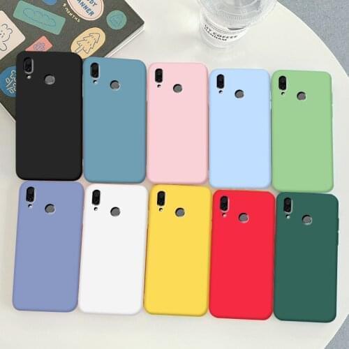 For Huawei Enjoy MAX Case Soft TPU Silicone Case Macaron Colors Candy Black Simple Phone Back Cover