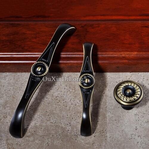 Elegant 10PCS European Solid Brass Kitchen Cabinet Door Handles Cupboard Wardrobe Drawer Wine Cabinet Pulls Handles and Knobs