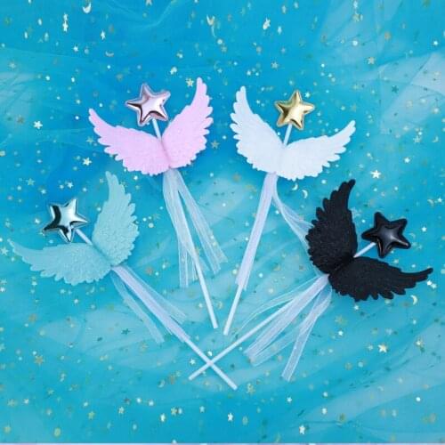 Happy Birthday DIY Cake Flag Angel Wings Unicorn Cupcake Flag Wedding Cake Topper Decoration Adult Kids Event Party Supplies