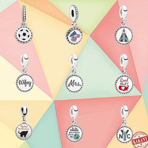 925 Sterling Silver Cheerleader Pendant Diy Exquisite Beads, Suitable For Original Pandora Charm Bracelet Jewelry