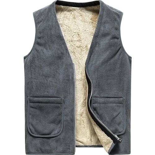 Quality Club Black Gray Zipper Sleeveless Lamb Wool Man Hoodies Fitness Sweatshirts Hoody Tracksuit Walker Winter Thick Hoodie