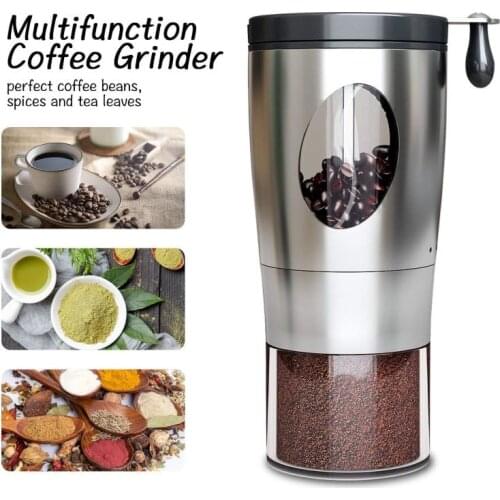 Stainless Steel Coffee Grinder Hand-dried Food Grinder Portable Kitchen Household Tools Ceramic Grinding Core Foldable Handle