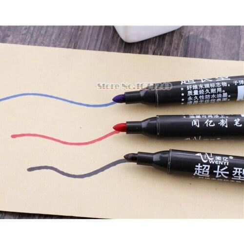 Marker Pens Good Waterproof Ink Thin Crude Black New Portabl Colour Marker Signature Pen 100pcs/lot