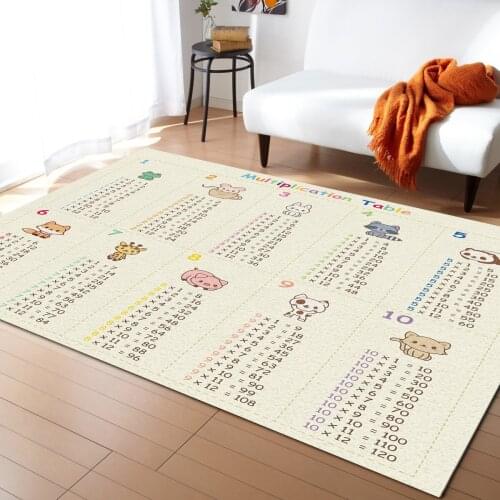 Cartoon Animal Cute Multiplication Vote Carpet Bedroom Room Bedside Blanket Rug for Living Room Cloakroom Carpet Bedroom Decor