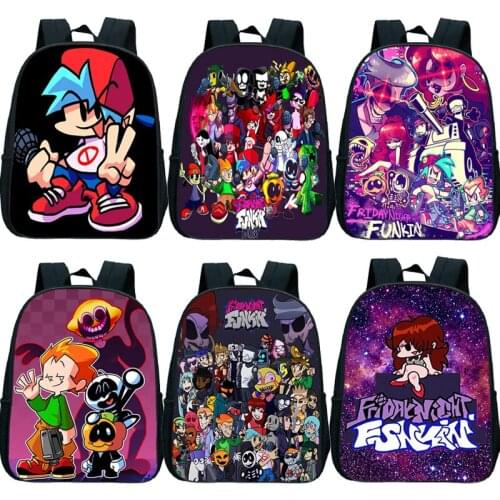 Kawaii Friday Night Funkin Mini Backpack Toddler Kindergarten Bags Cartoon Knapsack Kids School Bags Baby Boys Girls Bookbags