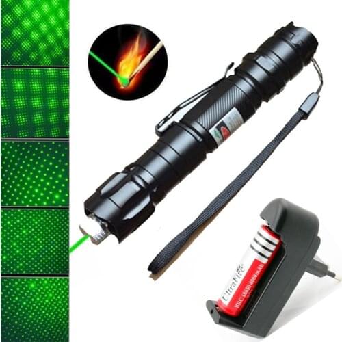 High-power green laser 10000M ultra-long radiation 5 milliwatts red green laser pointer 009 adjustable focus laser sight