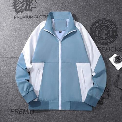 Hawaifish brand jacket men stand-up collar color matching fashion sports casual bomber jackets running teenagers student clothes