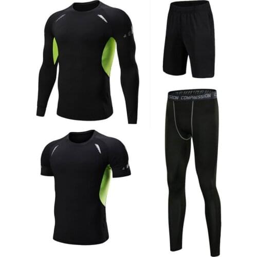 Men Compression Set Tracksuit Gym Fitness Bodybuilding Clothing Running Jogging Sport Wear Exercise Workout Suits
