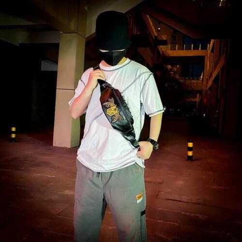 Chest Bag For Men Crossbody Bag Leather Male Phone Pouch Cigarette Case Fashion Fanny Pack Shoulder Bags Men Waist Belt Pack