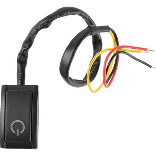 New Universal DC12V/200mA Black Car Push Button Switch Adhesive Latching Turn ON/OFF Switch Symbol Paste Type Push Button