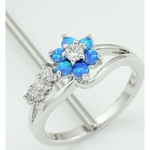 Wholesale 3 Colors Simple Flower Zircon Crystal Ring for Women Engagement Party Wedding Heart Rings Jewelry Hand Accessories