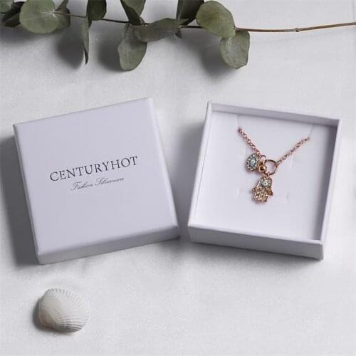 Wholesale 500pcs/lot Custom Made Jewelry Boxes White Paper Jewelly Packaging Bulk Necklace Boxes