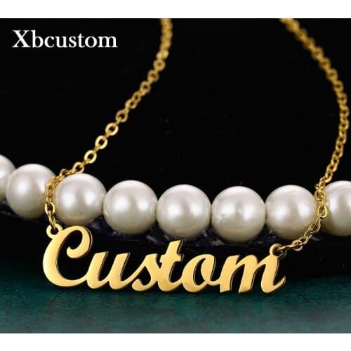 Customized Name Necklace Stainless Steel Choker Personalized Custom Nameplate Necklaces for Women Initial Jewelry Birthday Gift