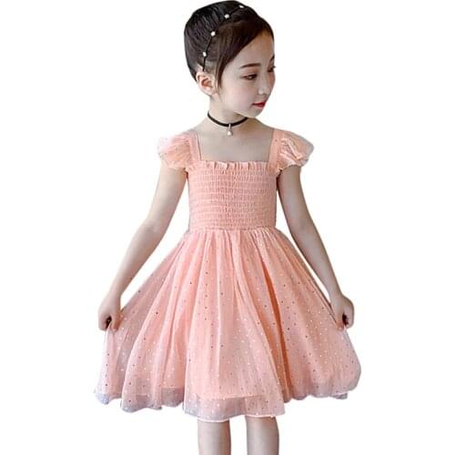 Dress For Girls Sequin Girl Child Mesh Dress Casual Dress For Kids Summer Girls Costumes Kids 6 8 10 12 14