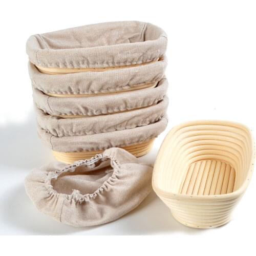 8 inch Rectangle Bread Proofing Basket Pack 6 Baking Mold Sourdough Bannetons Proofing Basket Bortforms Ferment Bread Mold Tools