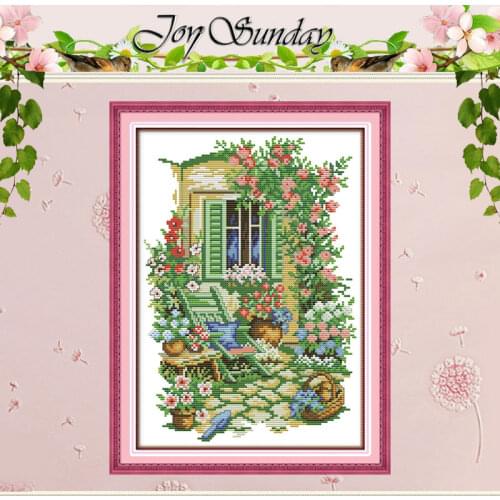 Garden Corner Patterns Counted Cross Stitch 11CT 14CT Cross Stitch Set Wholesale Scenery Cross-stitch Kit Embroidery Needlework