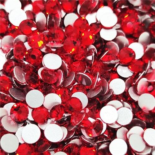 Multi-size Light Siam Rhinestones for nails Glass Crystal Non HotFix Nail Art Decoration and Rhinestones for clothing