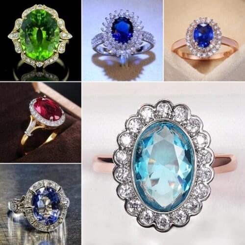 CAOSHI Noble Oval Cubic Zirconia Rings for Women Hot Sale Gorgeous Wedding Party Anniversary Accessories Classic Jewelry Gifts