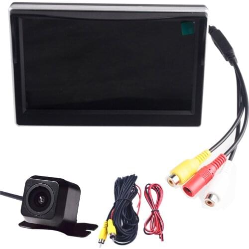 Night Vision Reverse CCD LED Rear View Camera With 5" 5 Inches TFT Parking Monitor Video Player And 2RCA Video Input