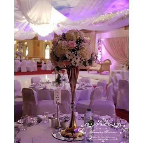 70cm Tall Wedding Flower Vase Metal Flower Stand Gold Flower Column Elegant Table Centerpiece Wedding Decoration Party Event