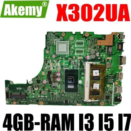 X302UA_UJ Laptop motherboard for ASUS X302UA X302UJ X302UV original mainboard Onboard 4GB-RAM I3 I5 I7 GM