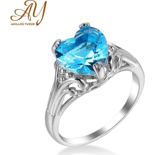 Anillos Yuzuk Top Quality 925 Sterling Silver Finger Rings Heart CZ Crystal Propose Wedding Anniversary Women Gift Jewelry