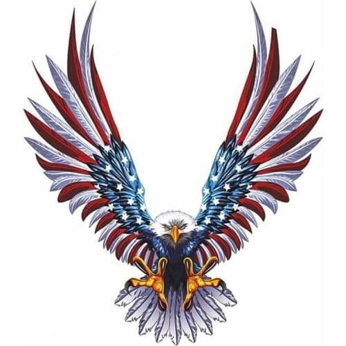 13*15cm Car Accessories Motorcycle Graphics Bald Eagle American Flag Car Bumper/ Truck Vinyl Sticker Decal