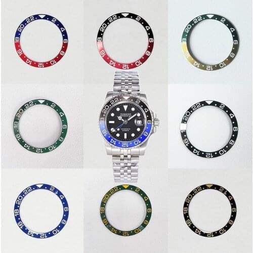 38mm Watch Ring Ceramic Bezel Insert Ring for GMT Watch 40mm Casing Watch Accessories Inner diameter 30.8mm
