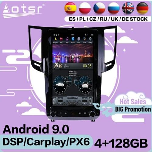 4+128G Tesla Screen Android 9 Player For Infiniti FX25 FX35 FX37 2009 2010 2011 2012 Qx70 2013 2014 2015 2016 GPS Auto Head Unit