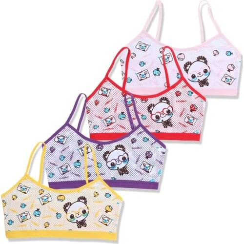 5Pc/lot Teenager Girls Traning Bra Children Tank Tops Girls Cotton Underwear Children Camisole Bras Undershirt 8-14 Years