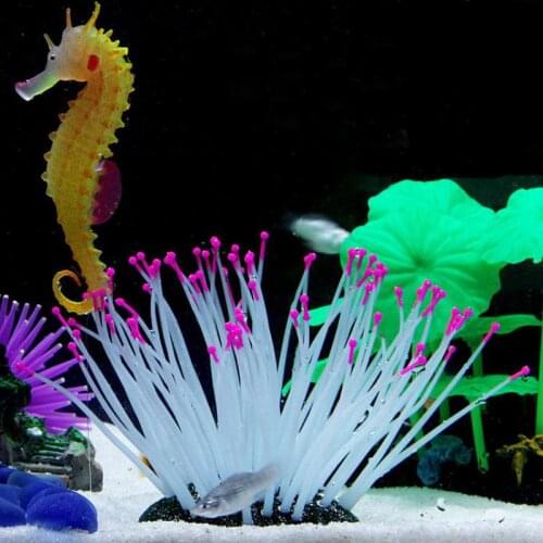5 Colors Aquarium Glowing Artificial Coral Decoration Fish Tank Simulation Sea Anemone Ornament Eco-friendly Material