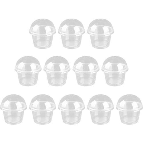 50pcs 250ml Disposable Dessert Cups Dessert Salad Cup Clear Salad Cups Dessert Cups DIY Dessert Accessories with Cover