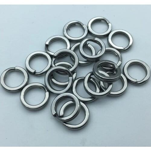 50pcs/lot Squash double ring Super Strong Ring Hard Accessories Dual Fishing Hard Lure Bait Connector Rings 304 Stainless Steel